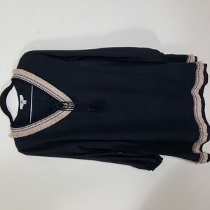 Ya Los Angeles Boho Black Mini Dress Size L